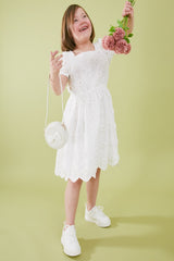 Kids Glitter Bow Round Bag