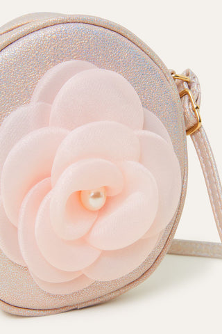 Kids Pearly Flower Round Bag
