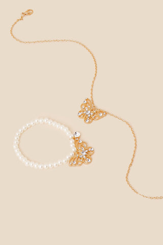 Girls Butterfly Jewellery Set Gold