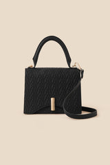 Small Logo Embossed Handheld Bag Black