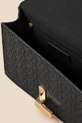 Small Logo Embossed Handheld Bag Black