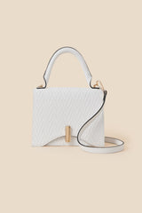 Small Logo Embossed Handheld Bag Black