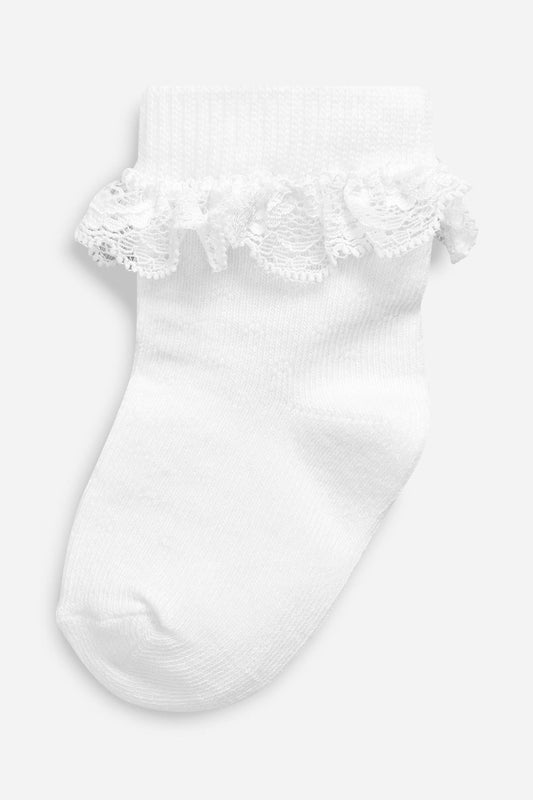 3 Pack Lace Trim Baby Socks