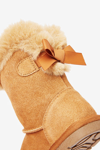 Water Repellent Suede High Ankle Boots For Kids