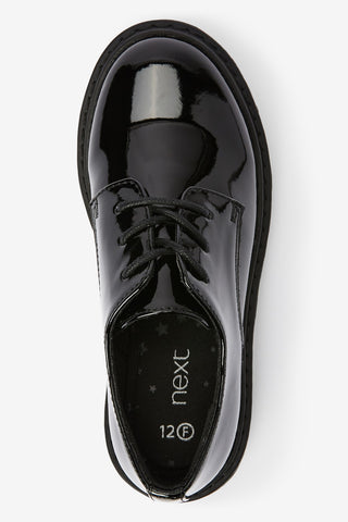 black patent chunky lace-up shoes for boys - black patent chunky lace-up shoes for boys - Cotton Candy™ Pakistan