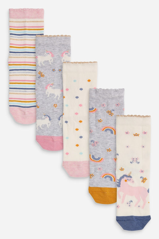 5 Pack Pretty Unicorn Socks