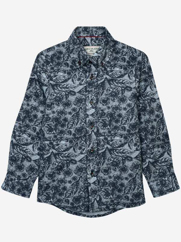 Anchor Grey Floral Printed Casual Shirt Brumano Pakistan