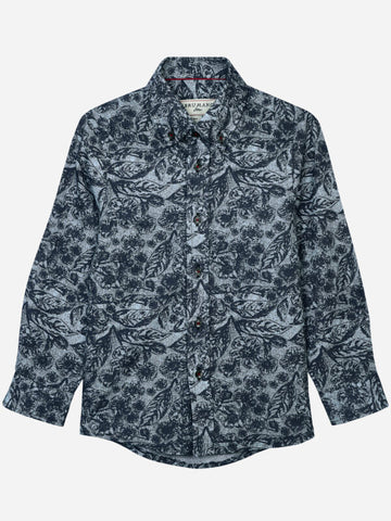 Anchor Grey Floral Printed Casual Shirt Brumano Pakistan