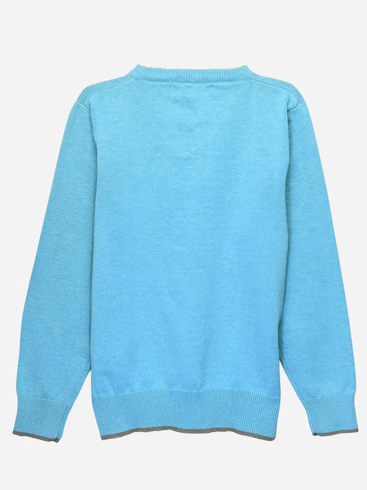 Aqua Blue Casual V-Neck Sweater Brumano Pakistan