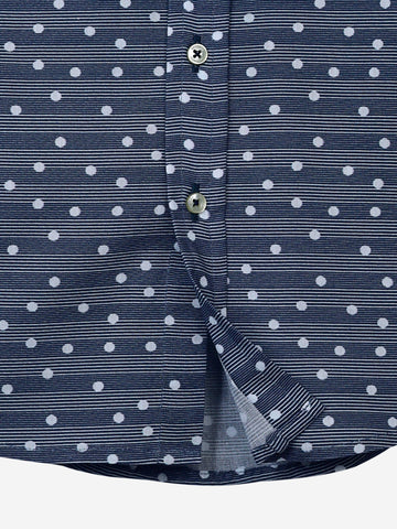 Blue Dot Striped Long Sleeve Casual Shirt Brumano Pakistan