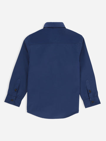 Blue Satin Casual Long Sleeve Shirt Brumano Pakistan
