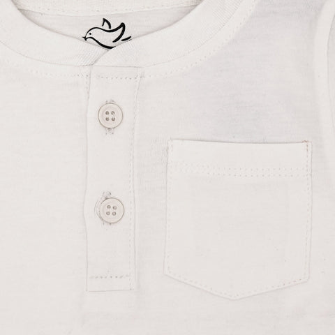 White Baby Shirt with Front Pocket