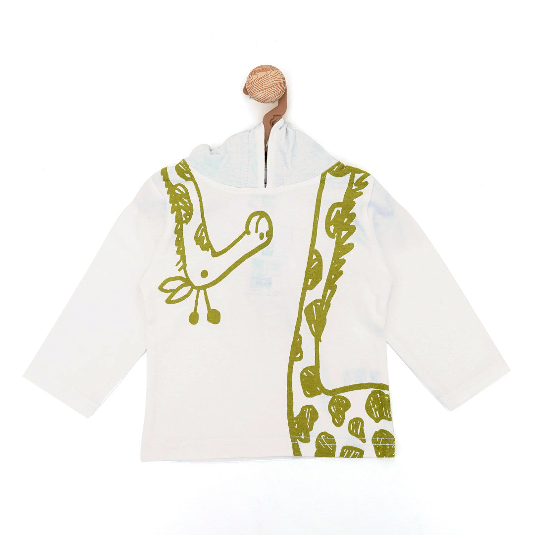 Giraffe Print Baby Long Sleeve Bodysuit Hoodie