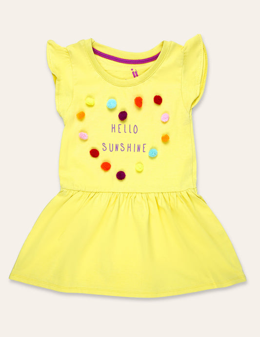 Yellow Pom Pom Dress