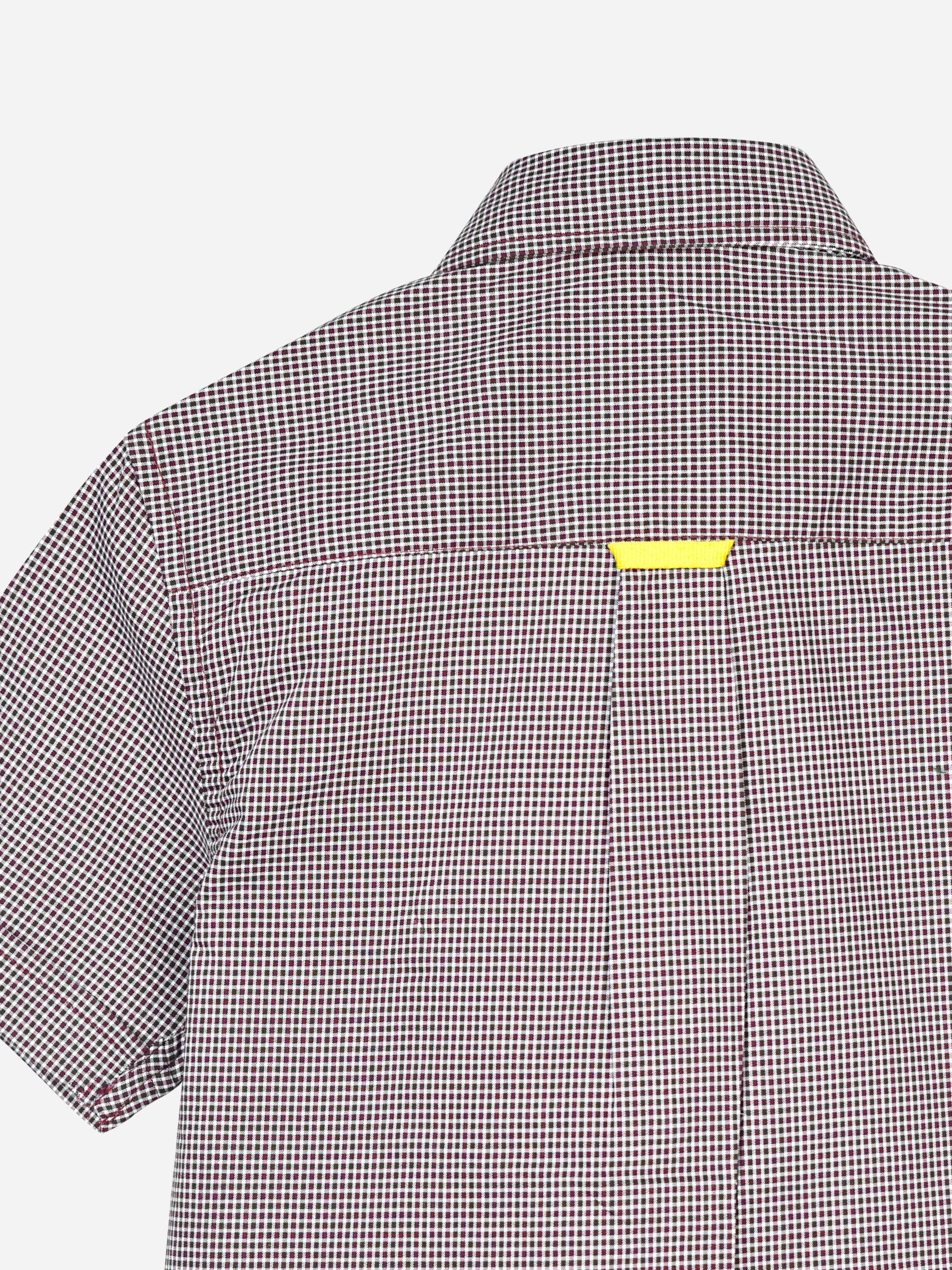 Maroon Micro Checkered Short Sleeve Shirt Brumano Pakistan