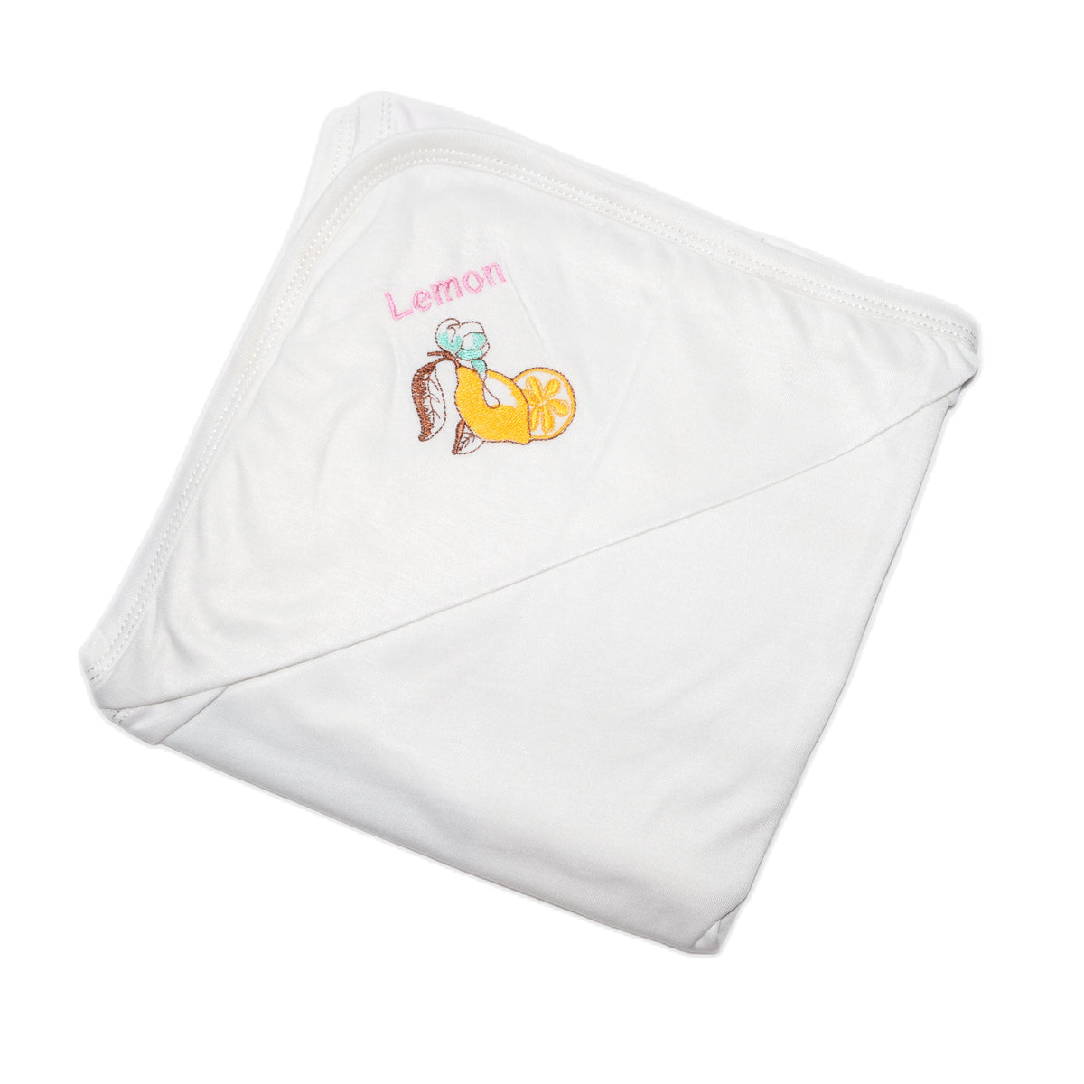 Embroided Baby Swaddle White