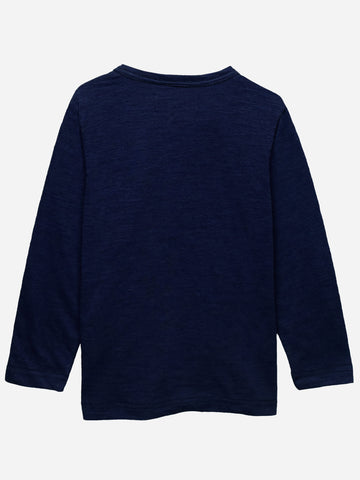 Navy Inject Full Sleeve T-Shirt With Contrasting Pocket Brumano Pakistan