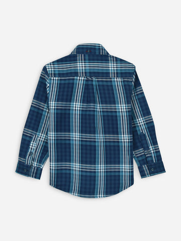 Navy Blue Large Checkered Casual Shirt Brumano Pakistan