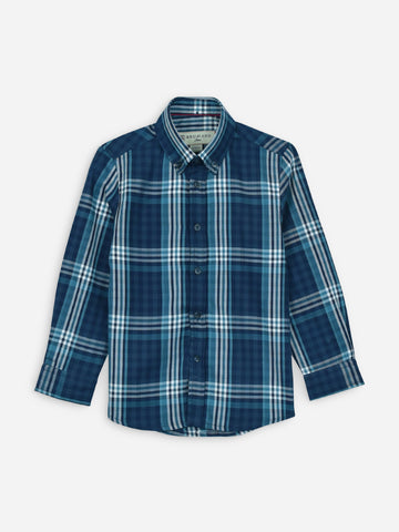 Navy Blue Large Checkered Casual Shirt Brumano Pakistan