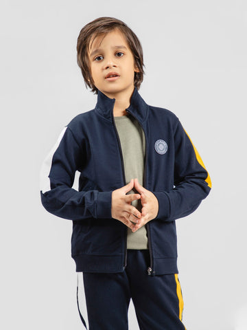 Navy Blue Tracksuit With Upper & Jogger Pajama - Pack Of 2 PC