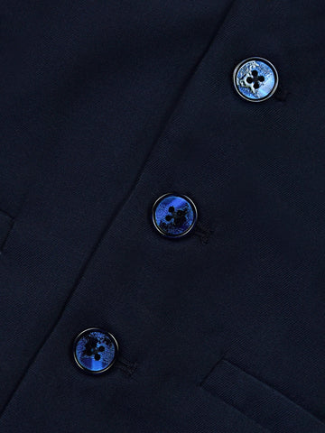 Navy Blue Twill Suit Vest With Bow Brumano Pakistan