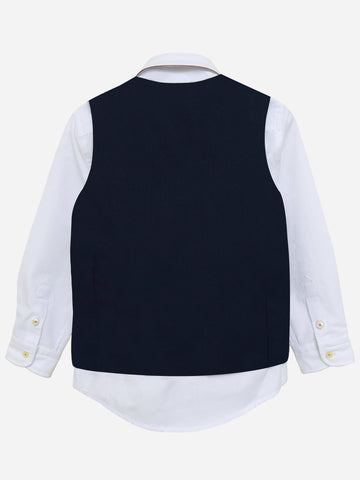 Navy Blue Wool Vest With Bow Brumano Pakistan