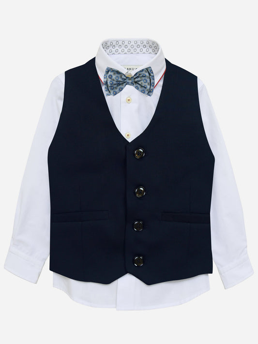 Navy Blue Wool Vest With Bow Brumano Pakistan