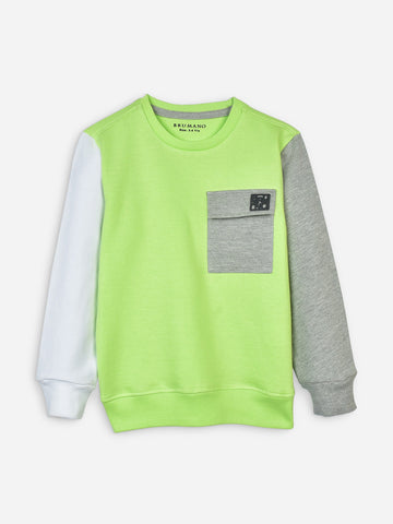 Neon Green Sweatshirt With Contrasting Sleeves Brumano Pakistan