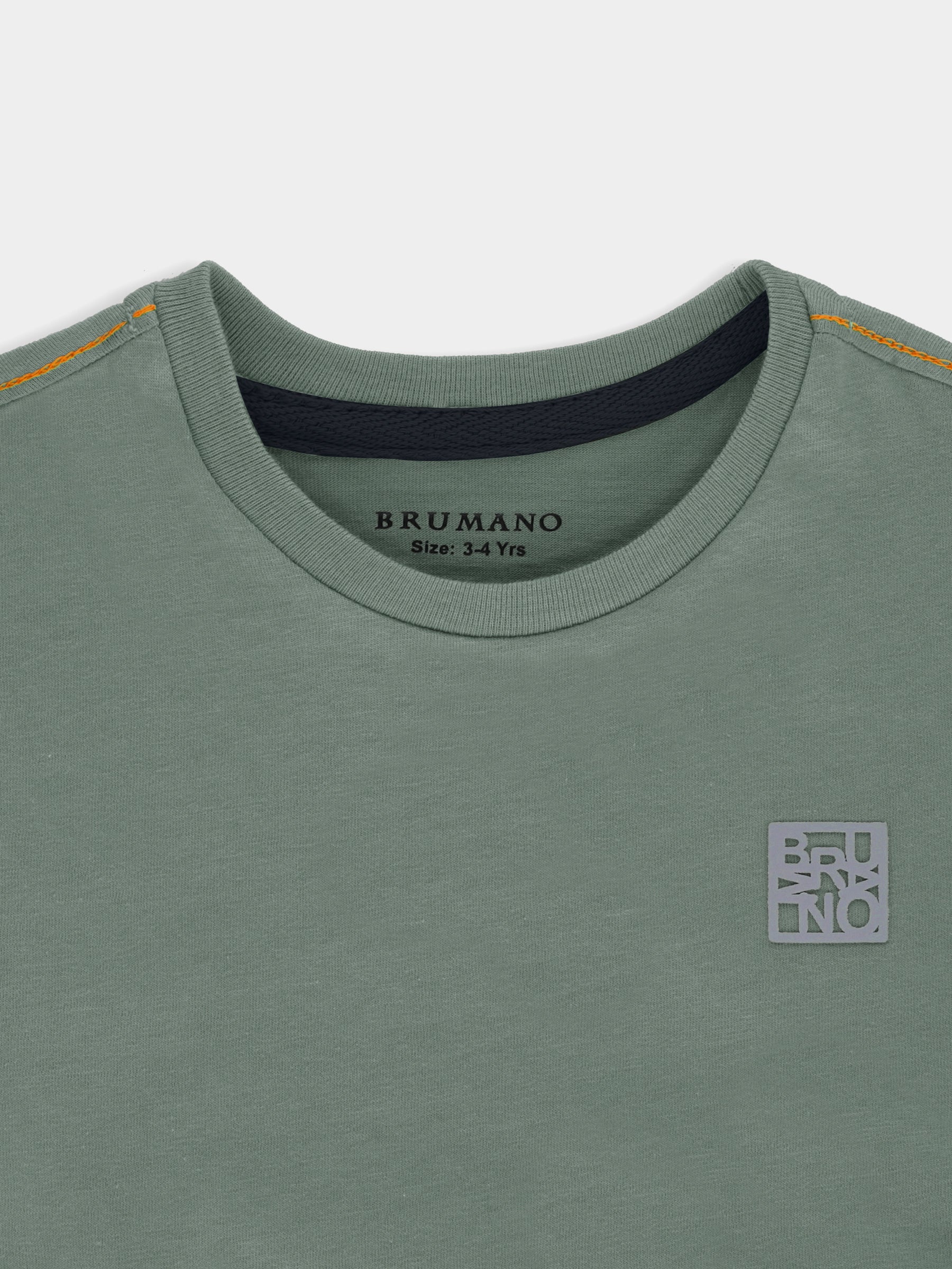 Olive Green Crew Neck Casual T-Shirt