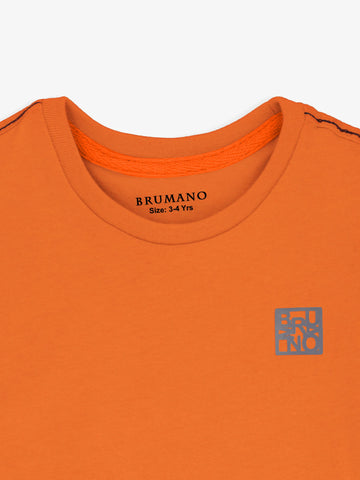 Orange Basic Crew Neck Casual T-Shirt Brumano Pakistan