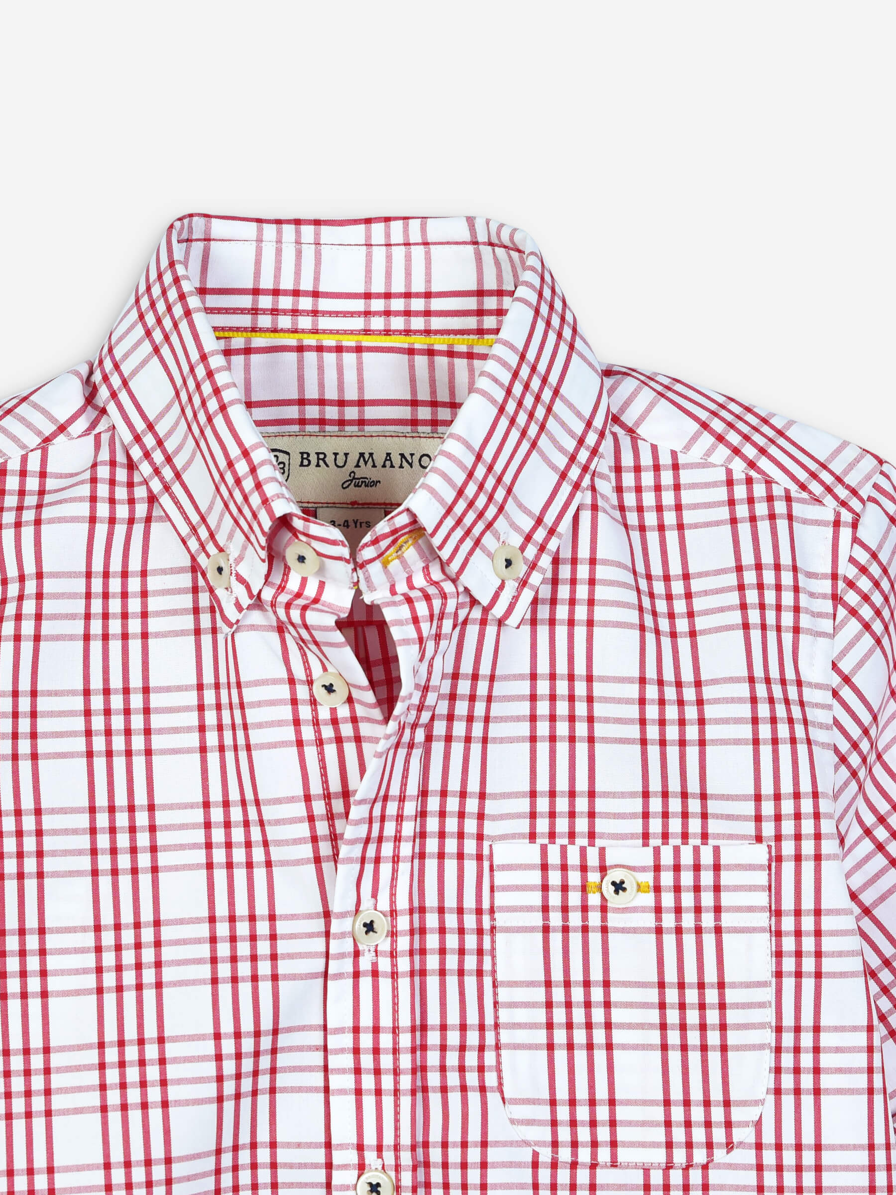 Red & White Checkered Half Sleeve Casual Shirt Brumano Pakistan