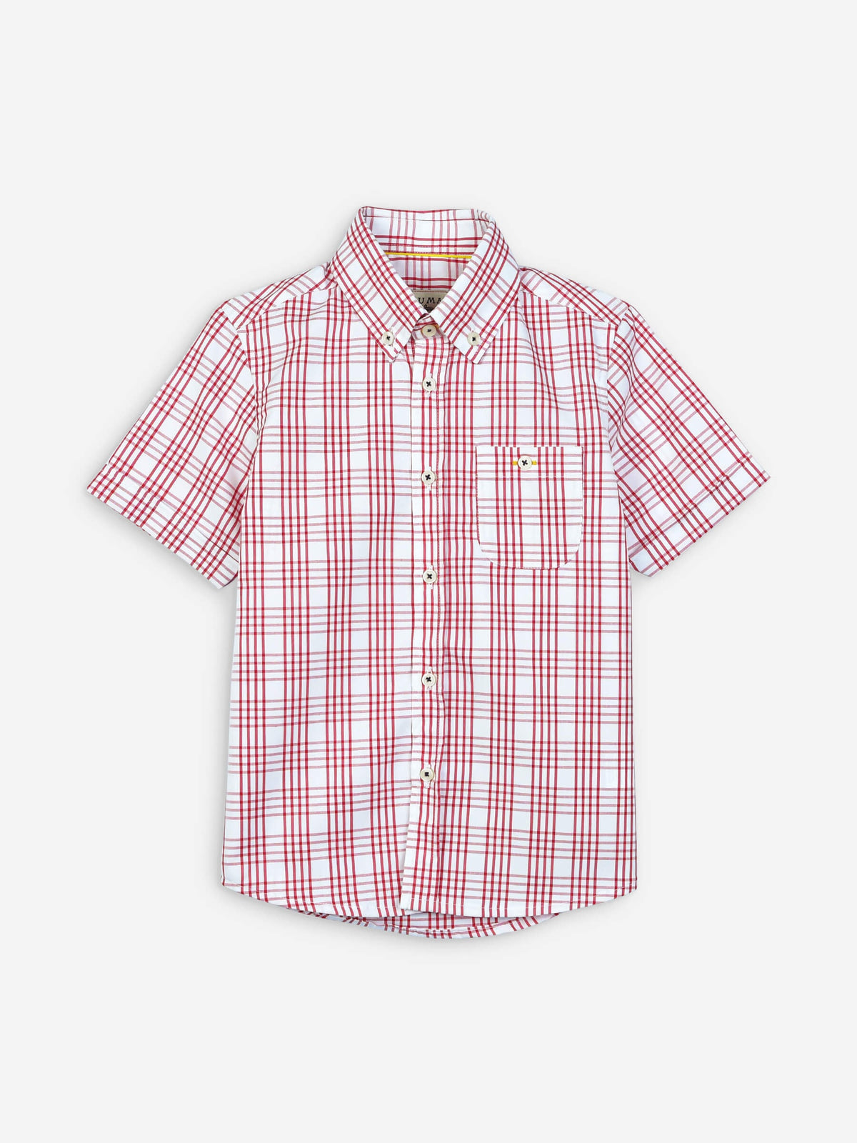 Red & White Checkered Half Sleeve Casual Shirt Brumano Pakistan