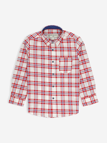 Red & White Checkered Long Sleeve Casual Shirt Brumano Pakistan