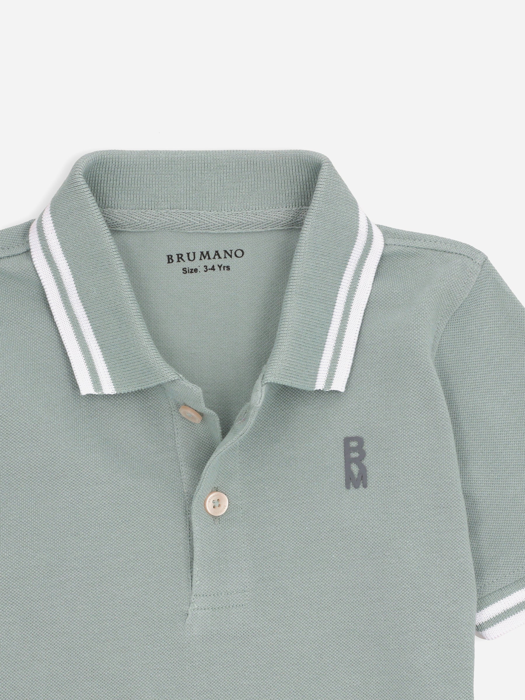 Sage Green Pique Casual Tipped polo Brumano Pakistan