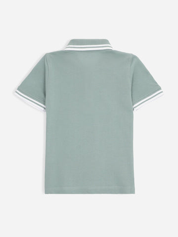 Sage Green Pique Casual Tipped polo Brumano Pakistan