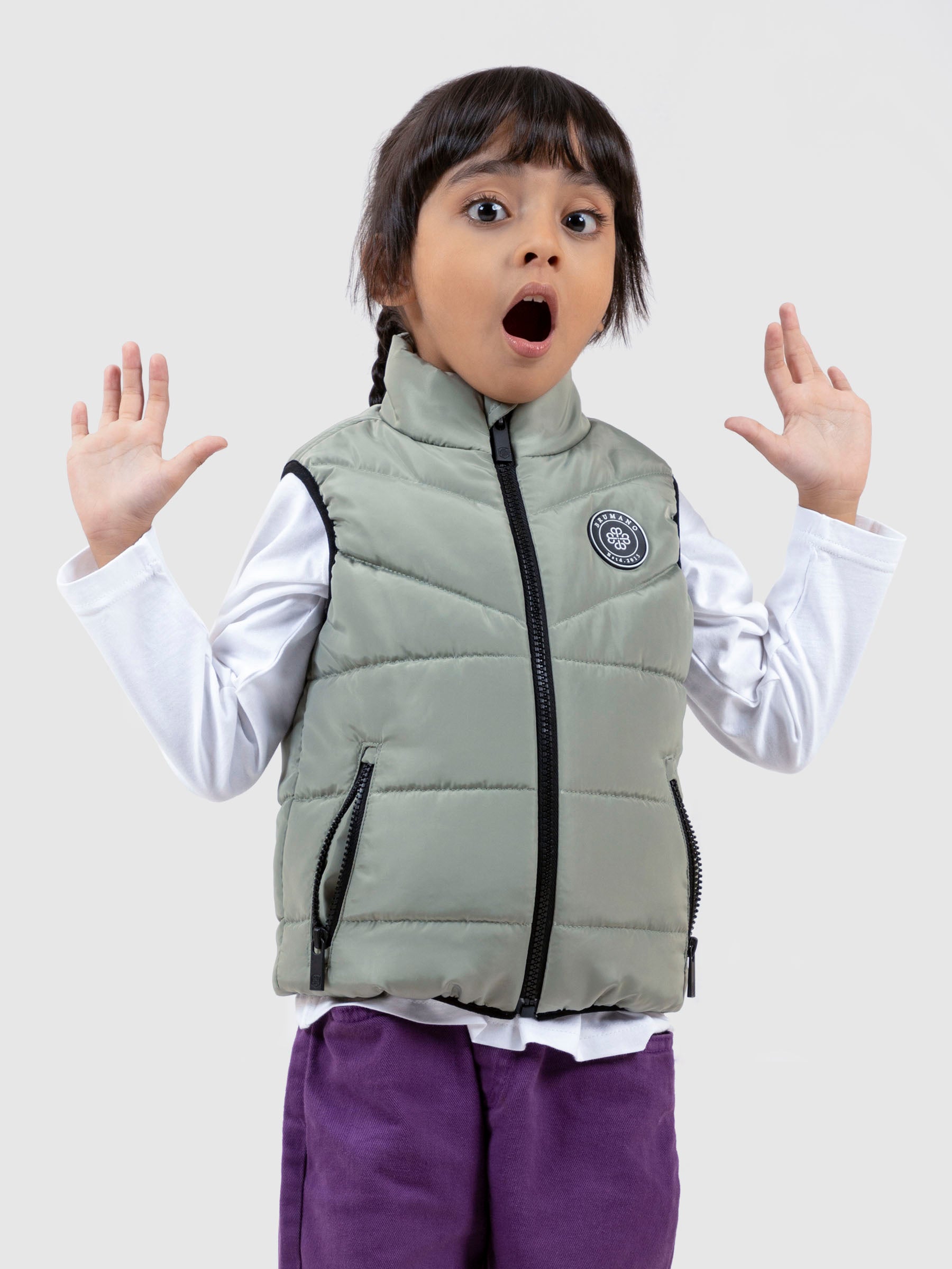 Sage Green Quilted Sporty Casual Gilet
