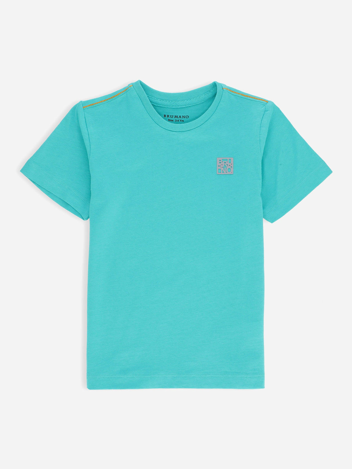Turquoise Basic Crew Neck Casual T-Shirt