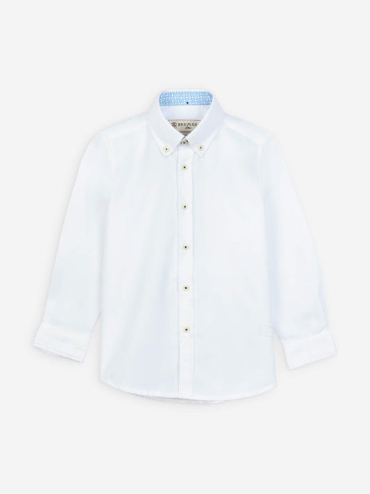 White Oxford Long Sleeve Casual Shirt Brumsno Pakistan