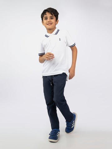 White Pique Casual Tipped polo Brumano Pakistan