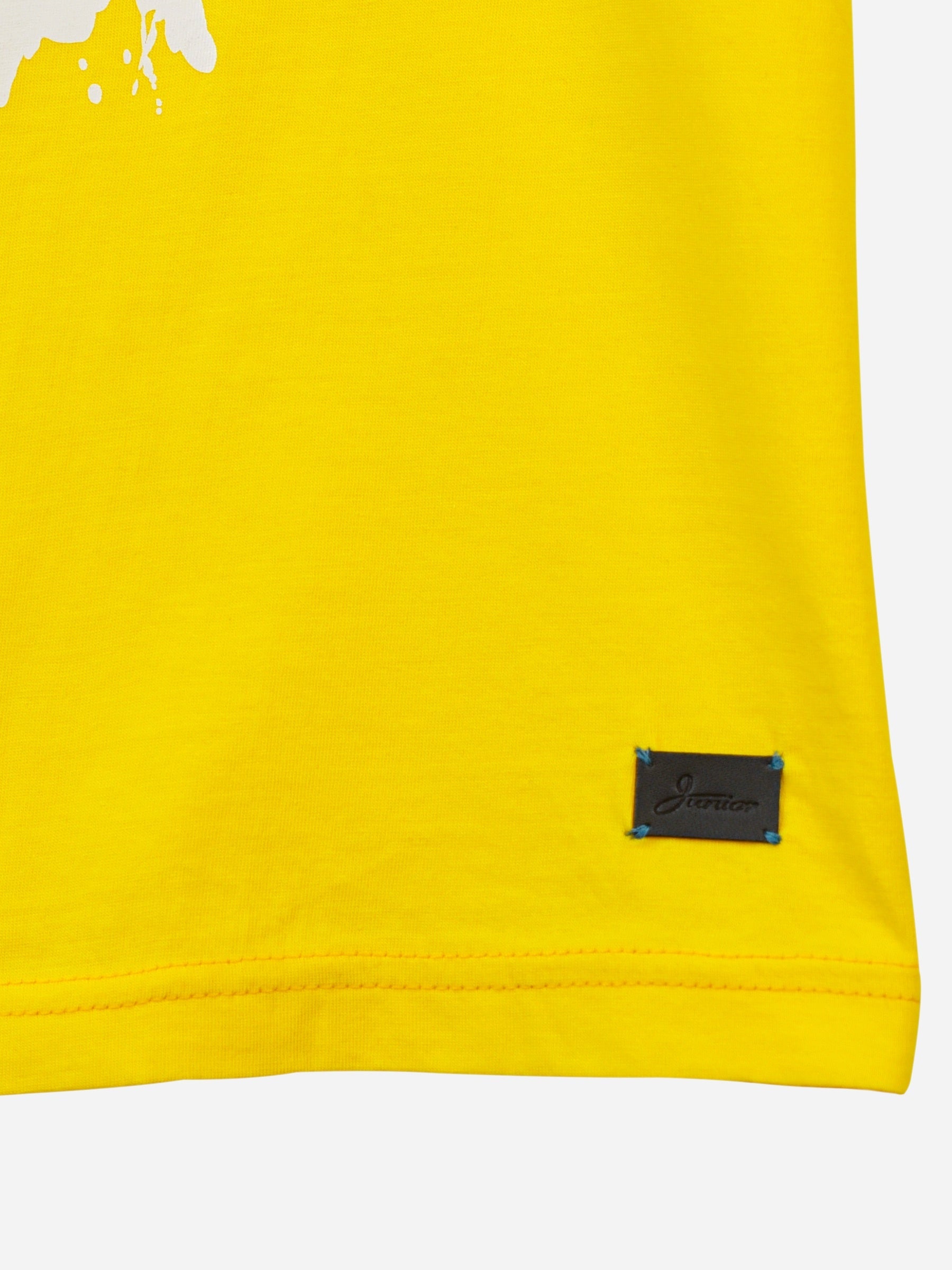 Yellow Graphic Printed Casual T-Shirt Brumano Pakistan