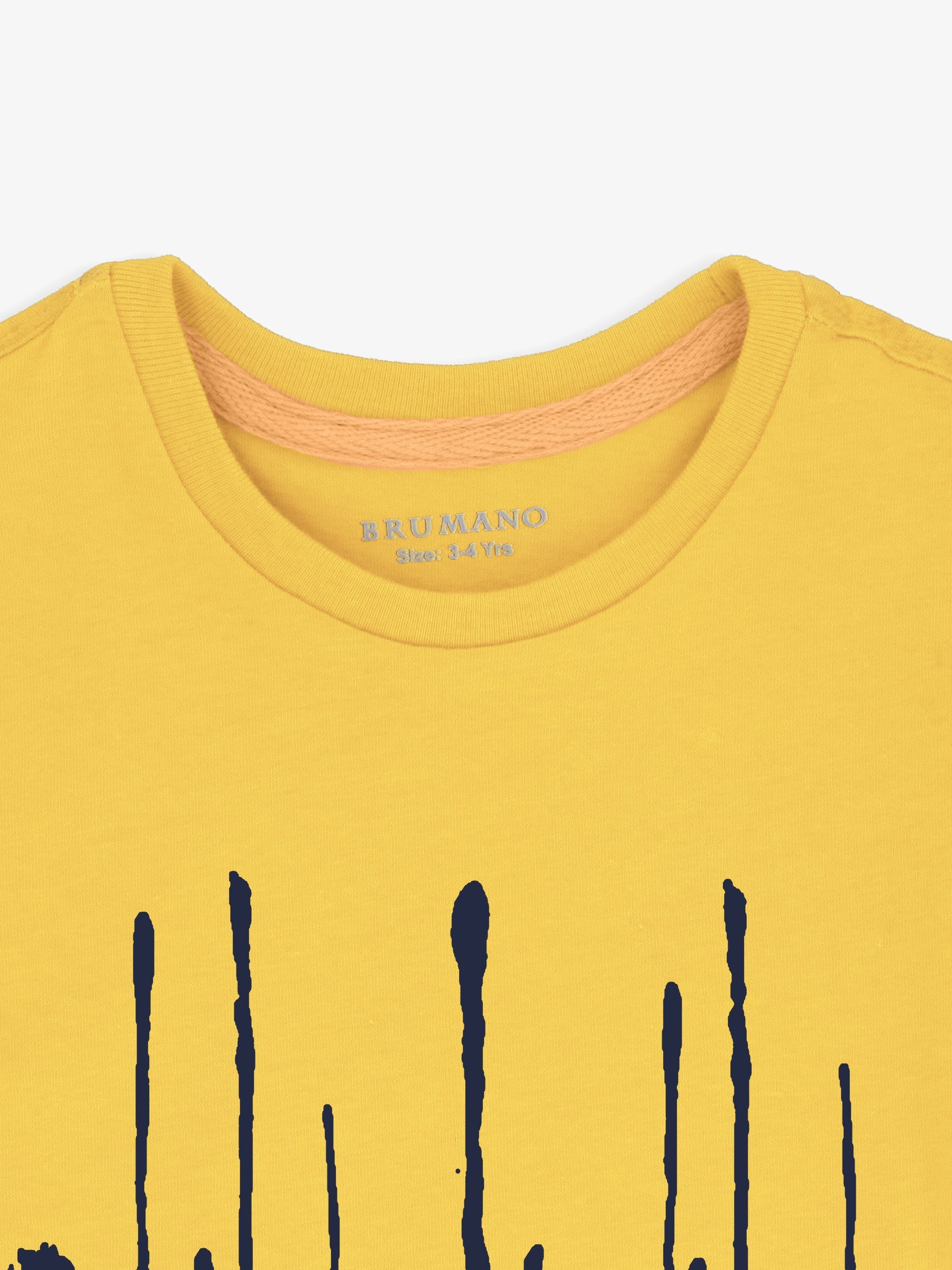 Yellow Printed  'Refresh' Casual tee Brumano Pakistan