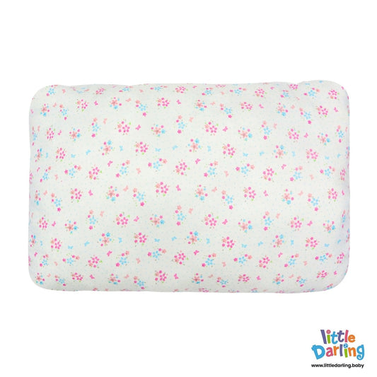 Head Pillow White Color Flower Pattern | Little Darling - Zubaidas Mothershop