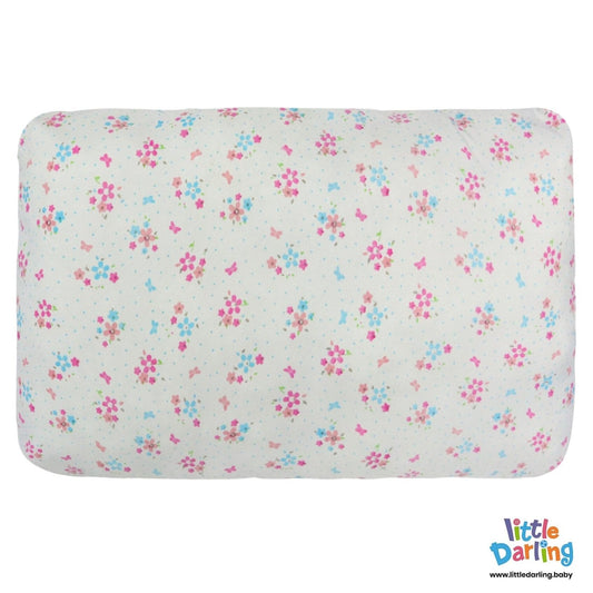 Head Pillow White Color Flower Pattern | Little Darling - Zubaidas Mothershop
