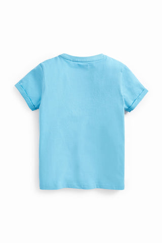 Blue Sequin Glitter Rainbow T-Shirt