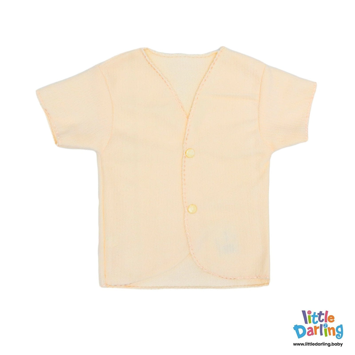 Pollar Vest Half Sleeve Peach Color | Little Darling - Zubaidas Mothershop