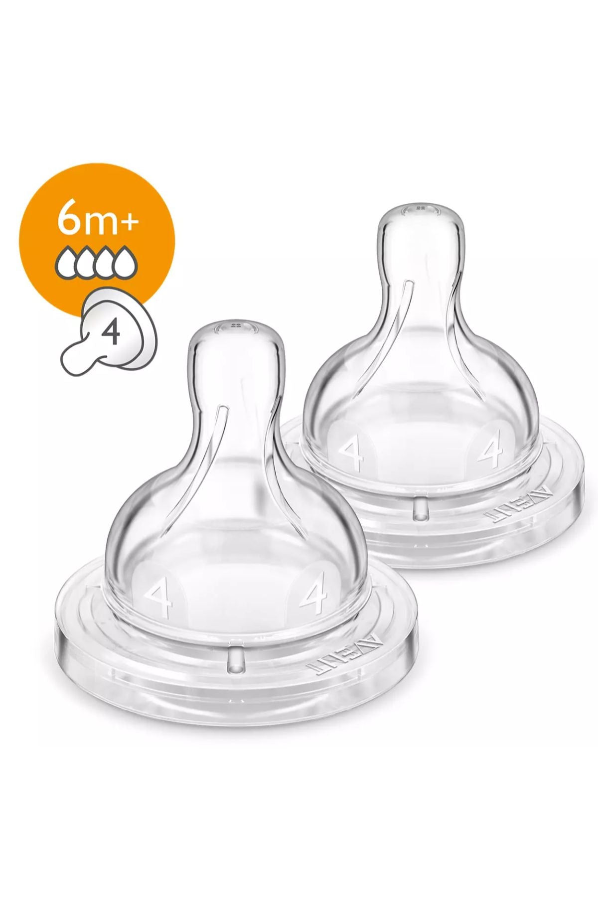 philips avent - silicone teat 6m+ / 4h pk2 - philips avent - silicone teat 6m+ / 4h pk2 - Cotton Candy™ Pakistan
