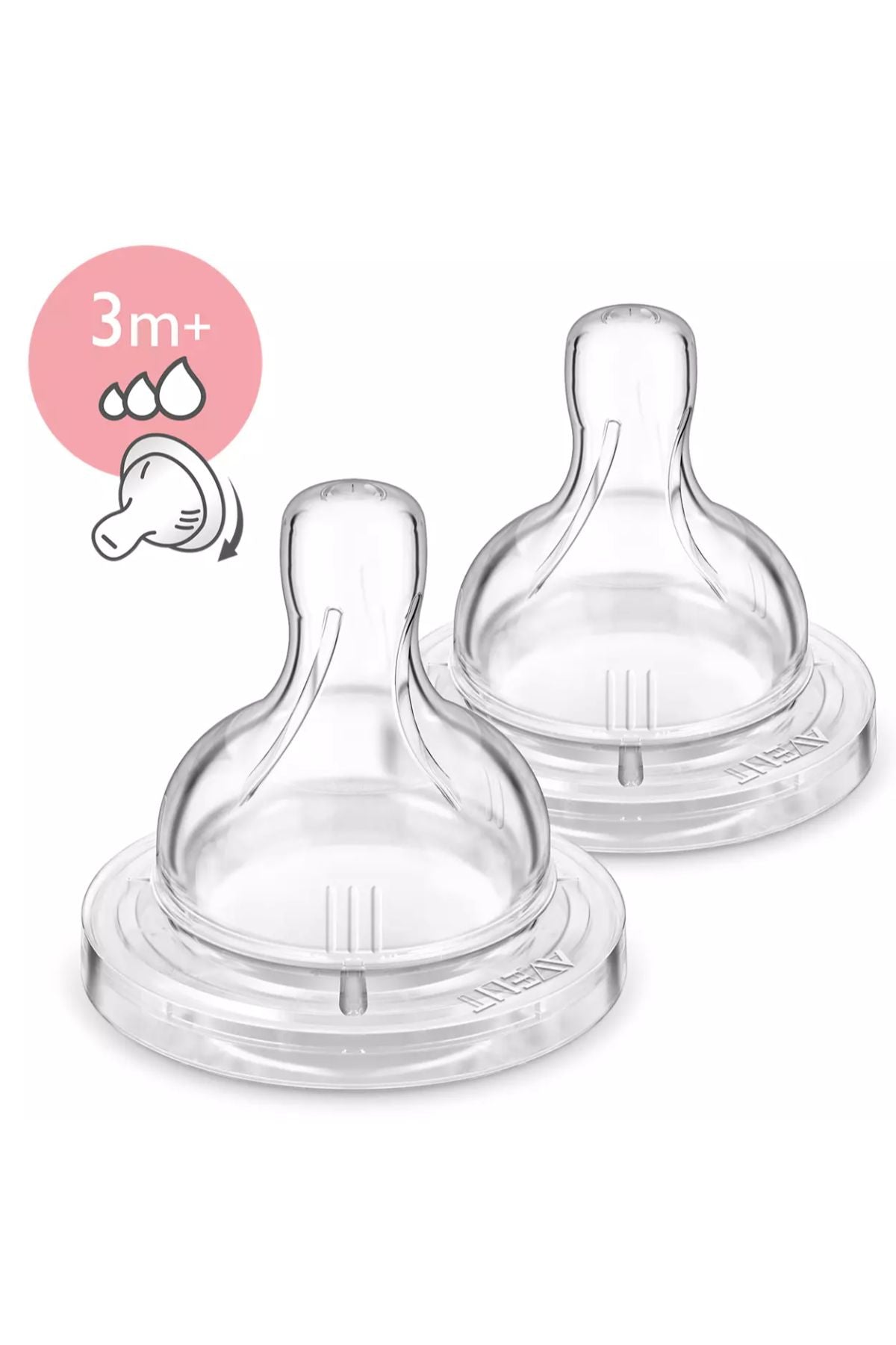 philips avent - silicone teat 3m+ / variable flow pk2 - philips avent - silicone teat 3m+ / variable flow pk2 - Cotton Candy™ Pakistan