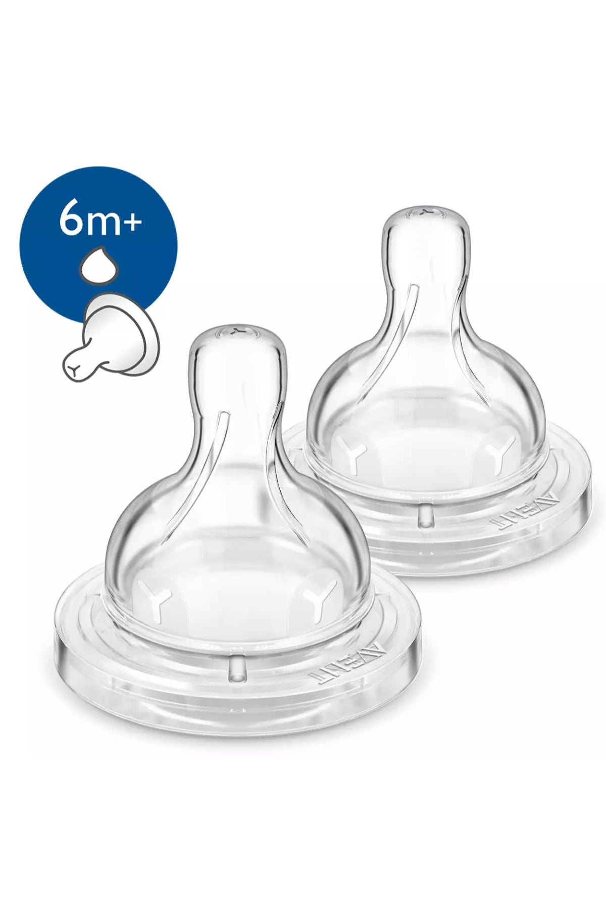 philips avent - silicone teat 6m+ thick feed pk2 - philips avent - silicone teat 6m+ thick feed pk2 - Cotton Candy™ Pakistan