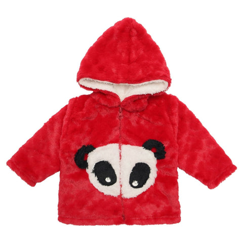 Shenyl Fur Hooded Jacket Cute Panda | Little Darling - Zubaidas Mothershop