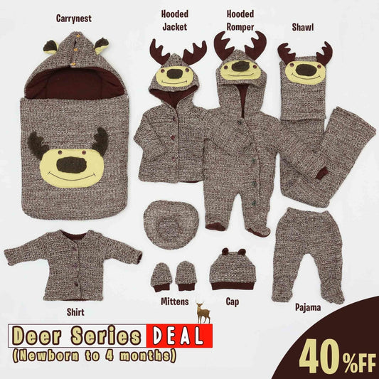 Woolen Deer Series Deal For Newborn | Little Darling - Zubaidas Mothershop
